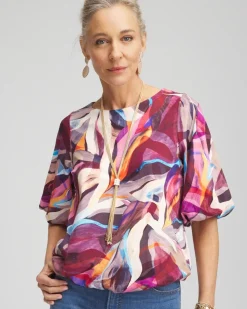 Abstract Bubble Hem Top