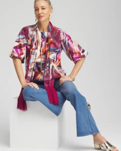 Abstract Bubble Hem Top