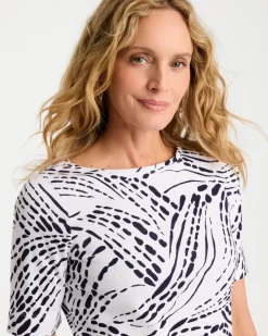 Abstract Pima Elbow Sleeve Tee