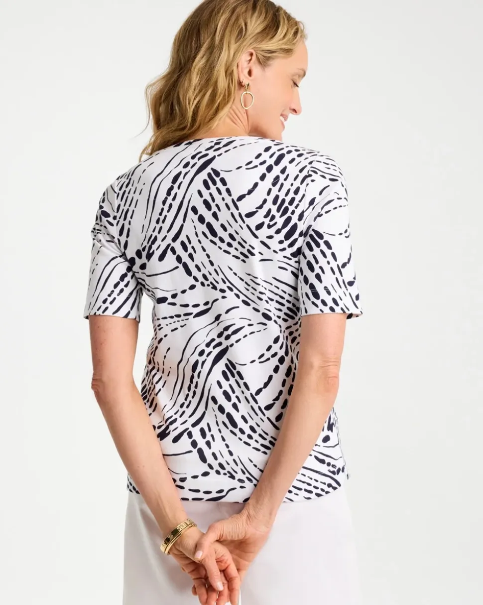 Abstract Pima Elbow Sleeve Tee