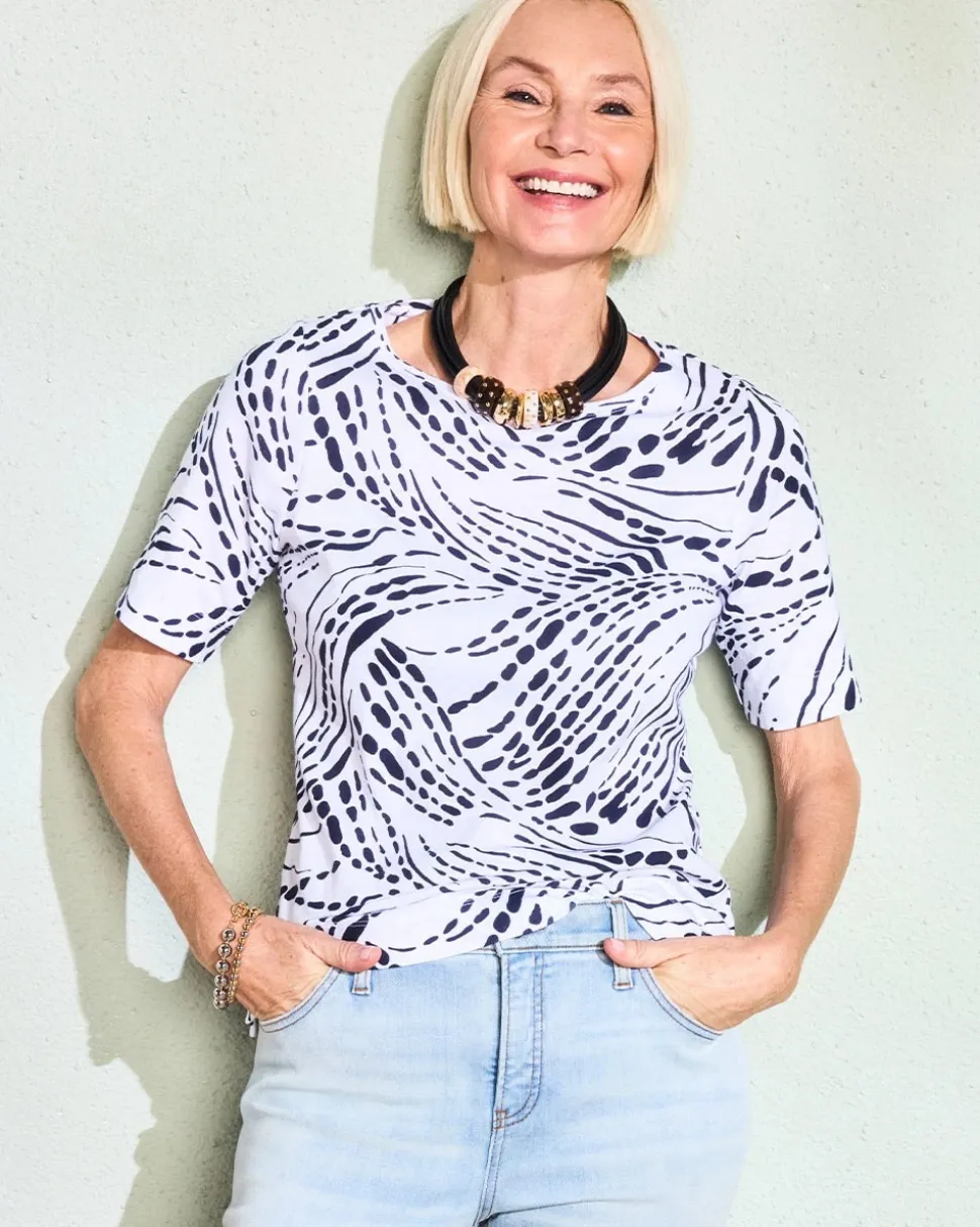 Abstract Pima Elbow Sleeve Tee