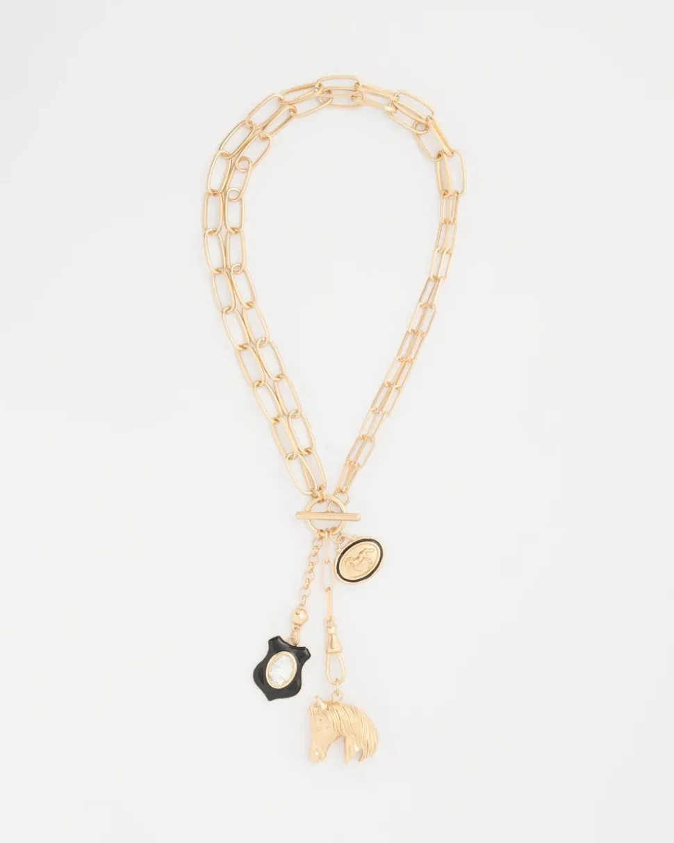 Adjustable Equestrian Charm Toggle Necklace