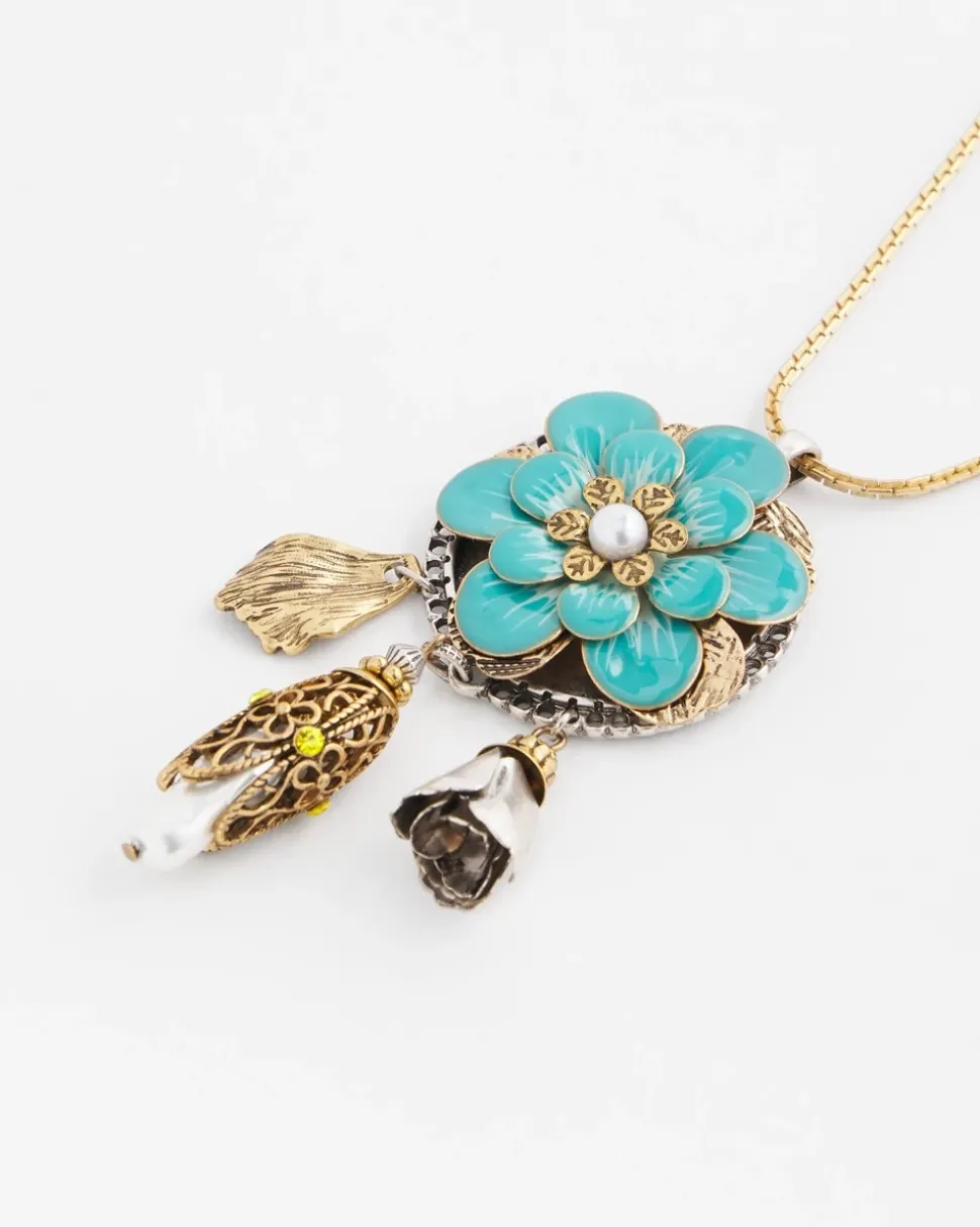 Adjustable Flower Charm Pendant Necklace