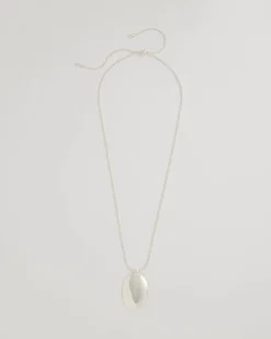 Adjustable Silvertone Pendant Necklace