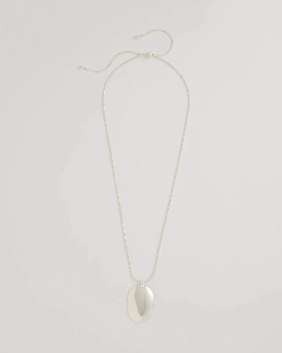 Adjustable Silvertone Pendant Necklace