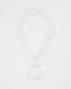 Adjustable Square Pendant Necklace