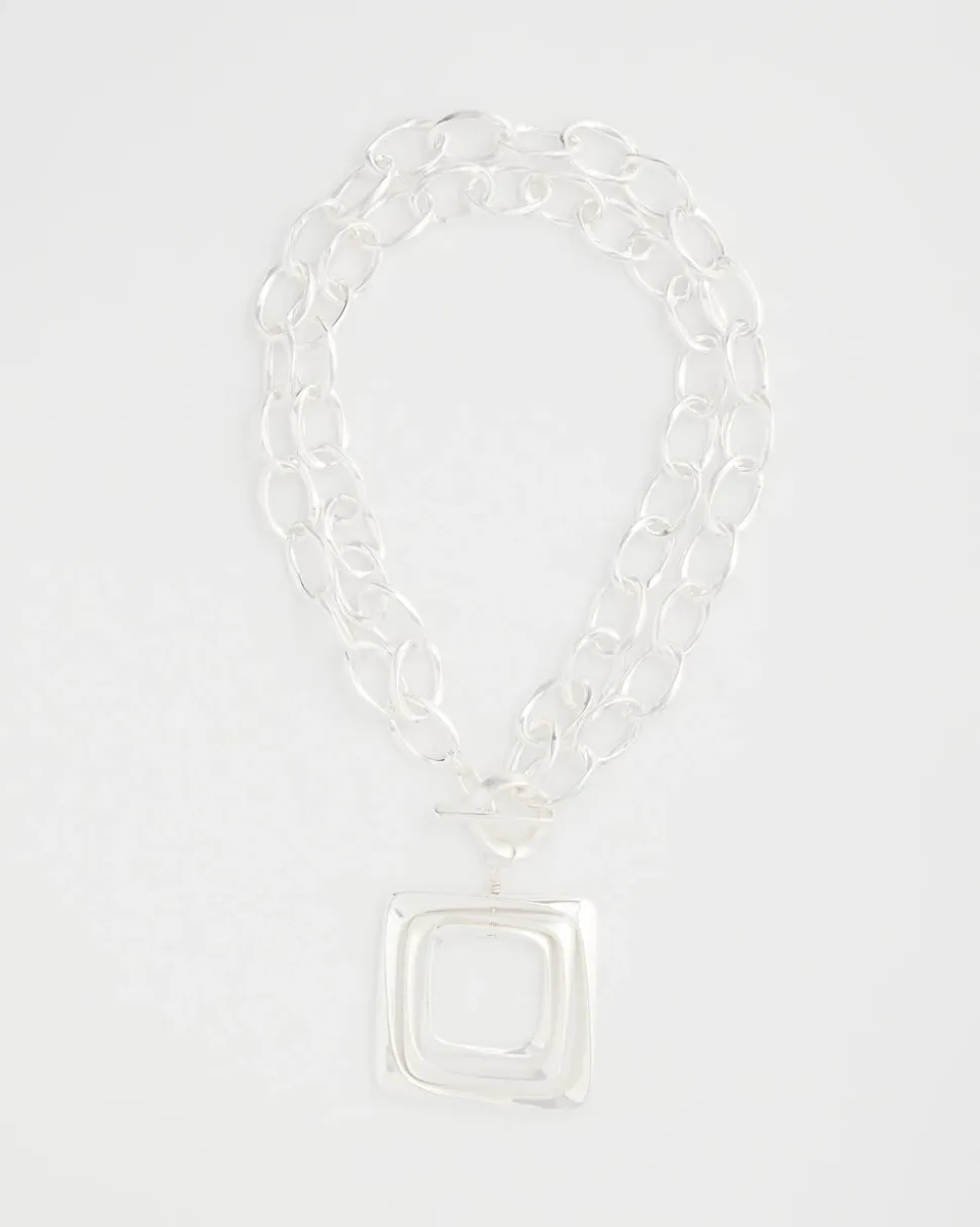 Adjustable Square Pendant Necklace