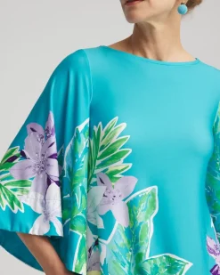 Angel-Sleeve Boat Neck Dress