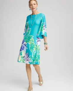 Angel-Sleeve Boat Neck Dress