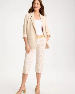 Animal Print Emme Sateen Straight Capri Pants