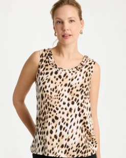Animal Print Jersey Satin Tank Top