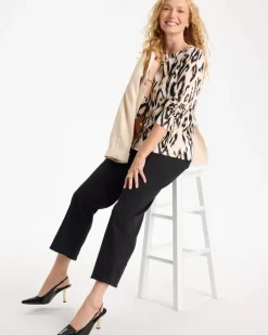 Animal Print Pima Cotton Boatneck Tee