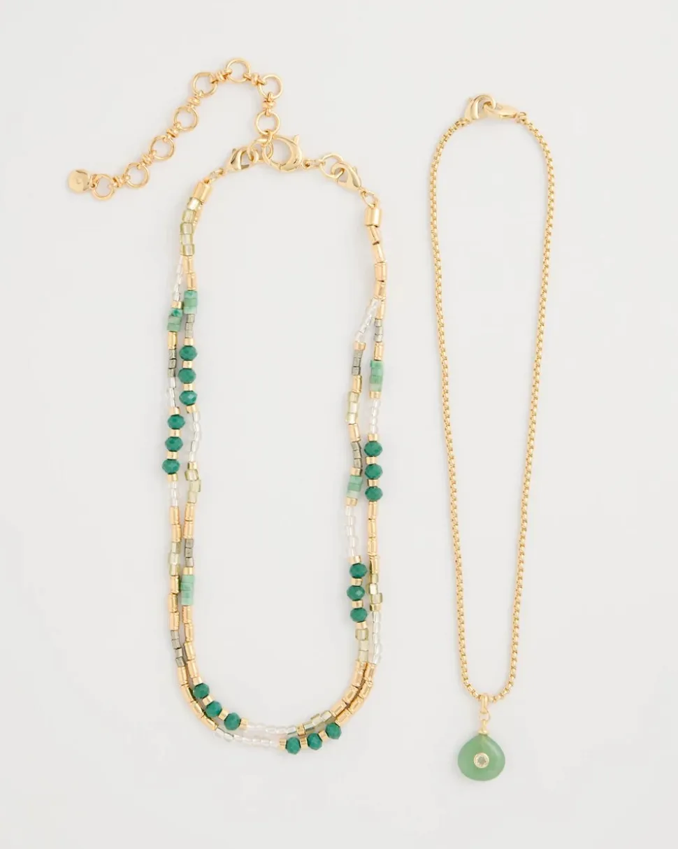 Aventurine Stone Pendant Necklace