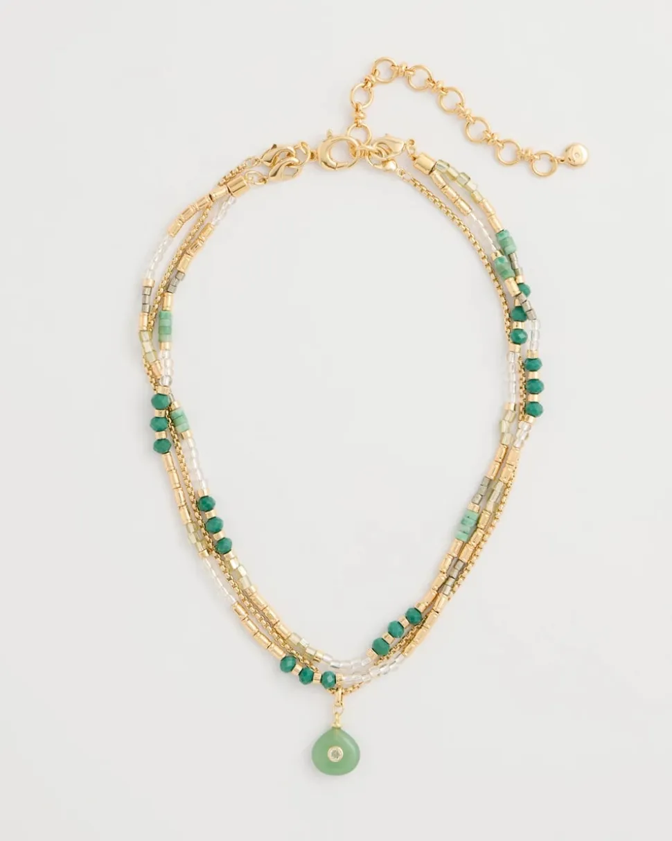 Aventurine Stone Pendant Necklace