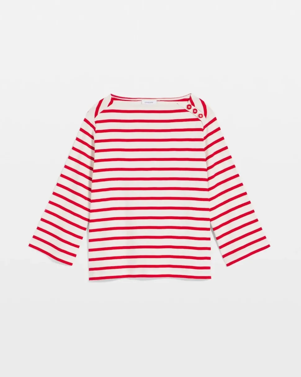 Bateau Neck Stripe Top