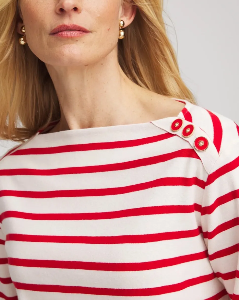 Bateau Neck Stripe Top