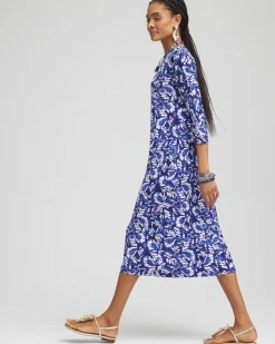 Batwing Sleeved Jersey Midi Dress