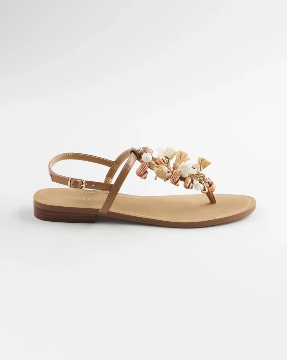 Beach Seashell T-Strap Sandals