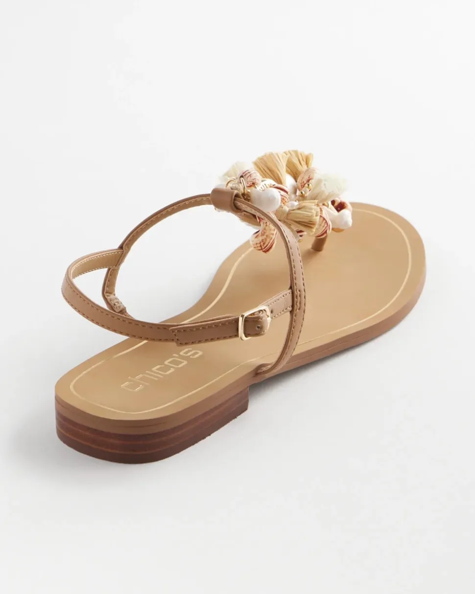 Beach Seashell T-Strap Sandals