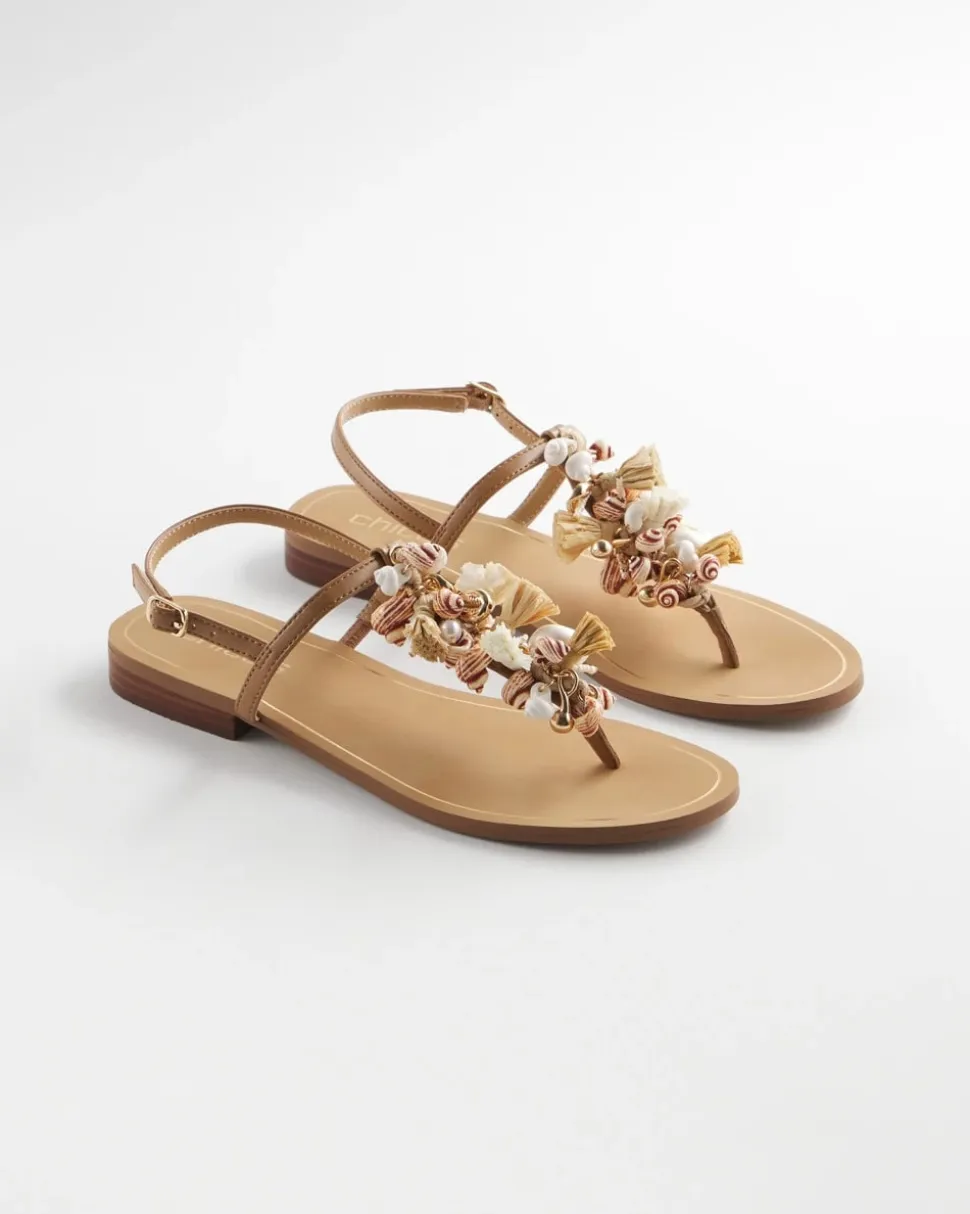 Beach Seashell T-Strap Sandals