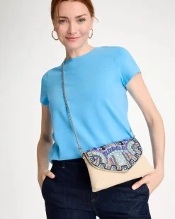 Beaded Canvas Clutch