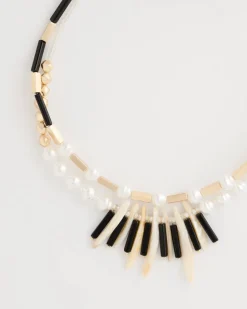 Beaded Charm Double-Strand Necklace