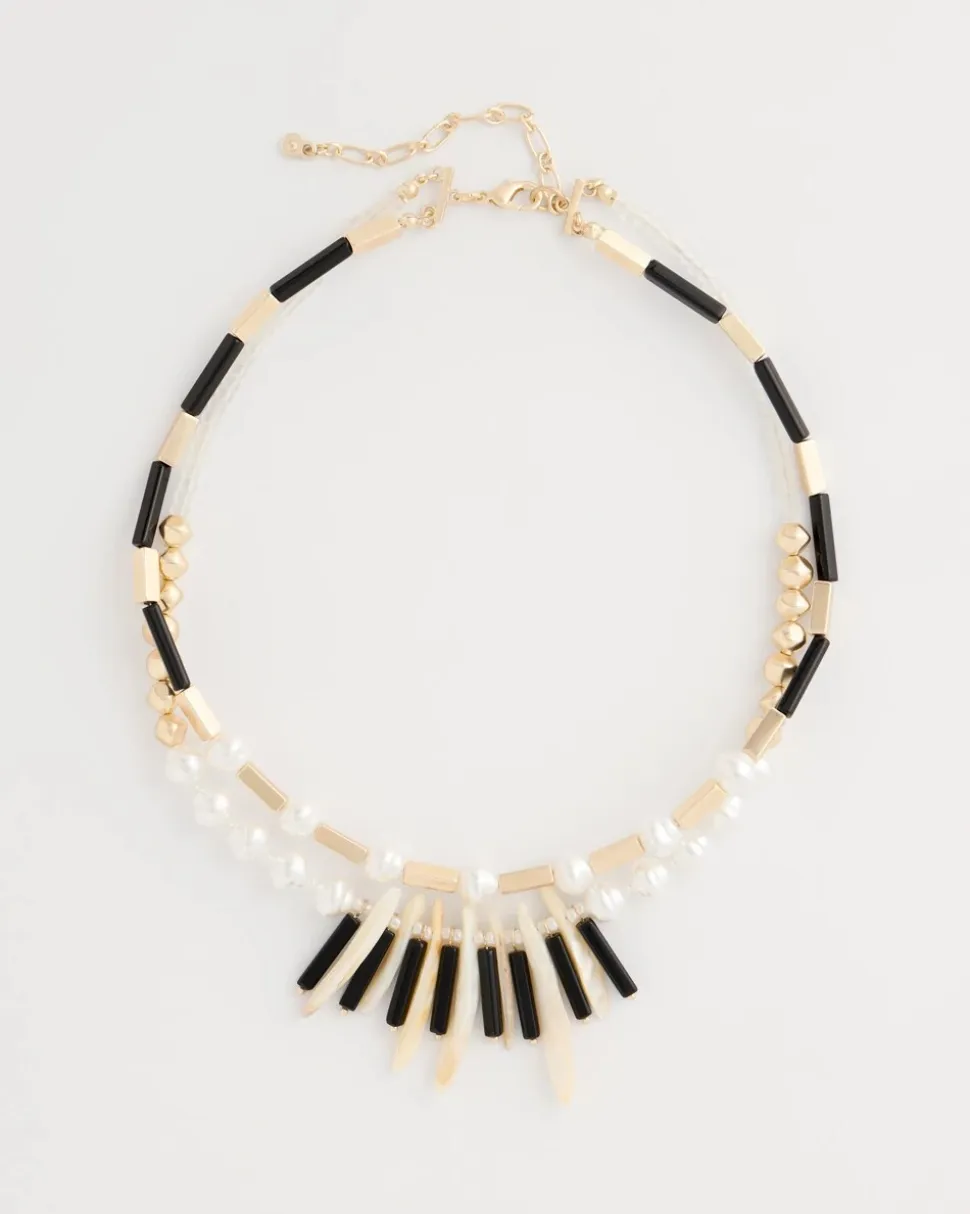 Beaded Charm Double-Strand Necklace