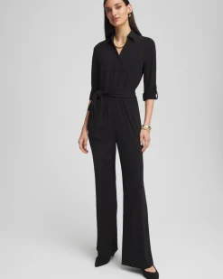 Belted Jersey Maxi Jumpsuit