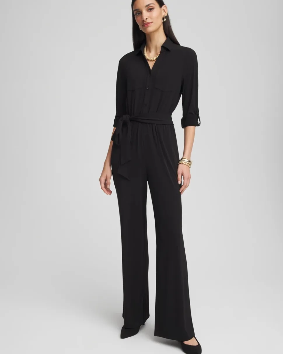 Belted Jersey Maxi Jumpsuit