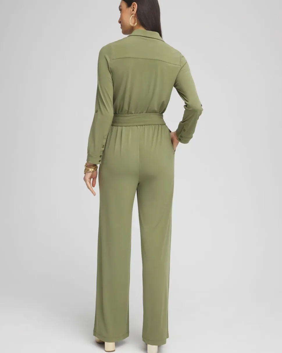 Belted Jersey Maxi Jumpsuit