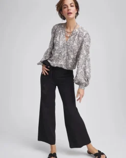 Belted Twill Utility Cropped Pants