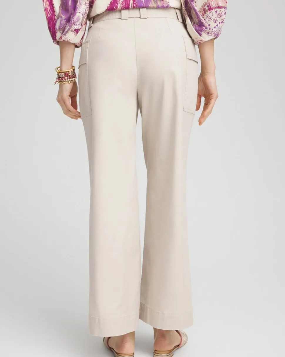 Belted Twill Utility Cropped Pants