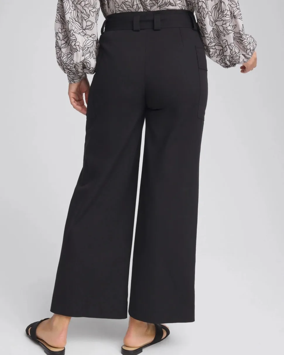Belted Twill Utility Cropped Pants