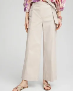 Belted Twill Utility Cropped Pants