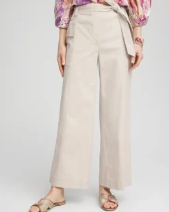 Belted Twill Utility Cropped Pants