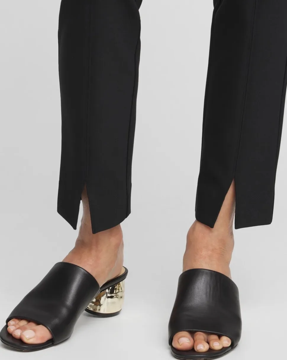 Bi-Stretch Front Seam Slit Ankle Pants