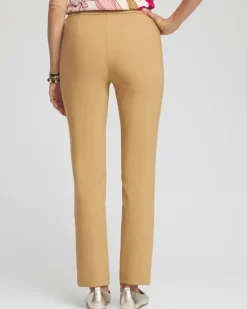 Bi-Stretch Front Seam Slit Ankle Pants