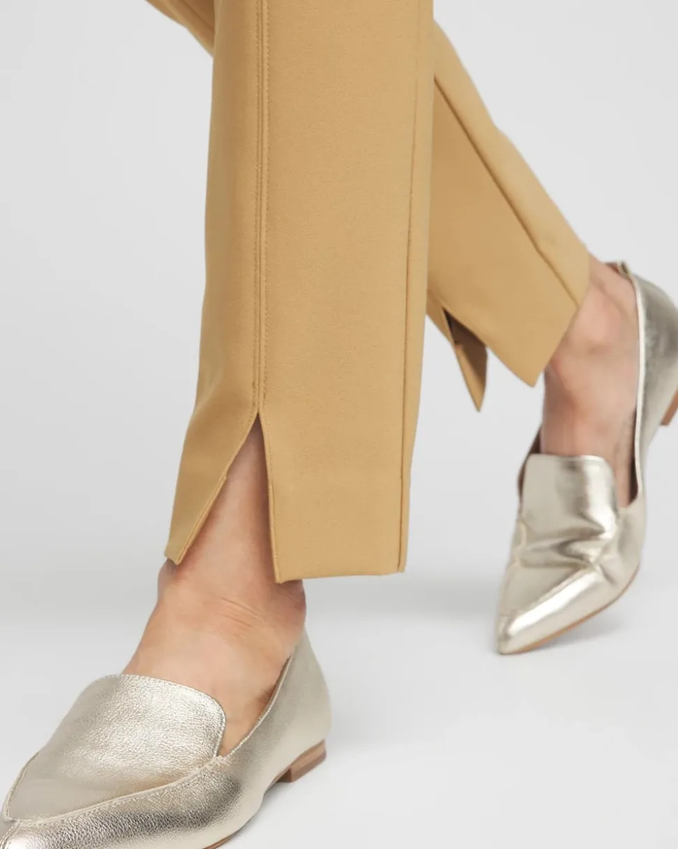 Bi-Stretch Front Seam Slit Ankle Pants