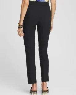 Bi-Stretch Front Seam Slit Ankle Pants