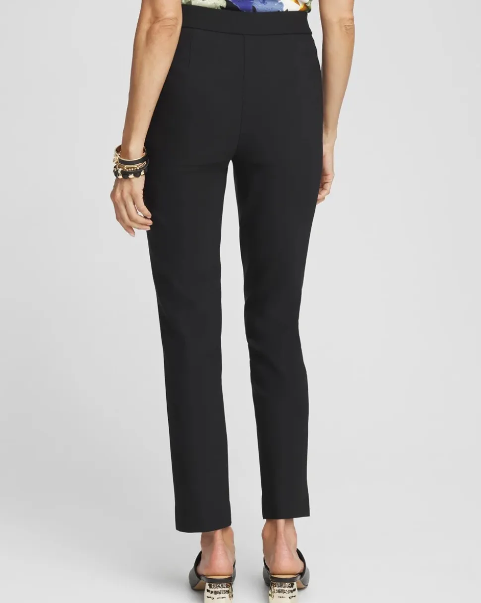 Bi-Stretch Front Seam Slit Ankle Pants