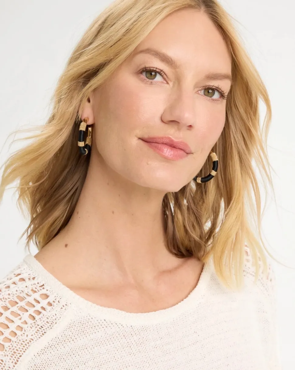 Black Gold Wrapped Hoop Earrings