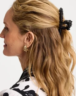 Black Raffia Hair Clip