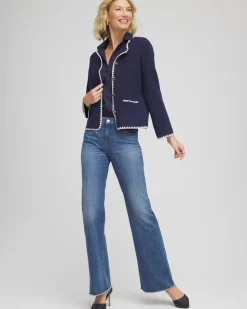 Blanket Stitch Crewneck Cardigan