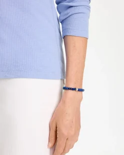 Blue Jade Stone Pave Stretch Bracelet