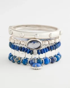 Blue Jasper Stretch Charm Bracelet