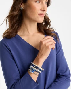 Blue Jasper Stretch Charm Bracelet