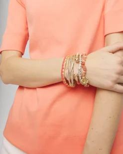 Bold Orange Goldtone Stretch Bracelet
