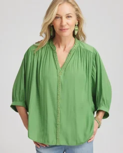 Braided Batwing Blouse