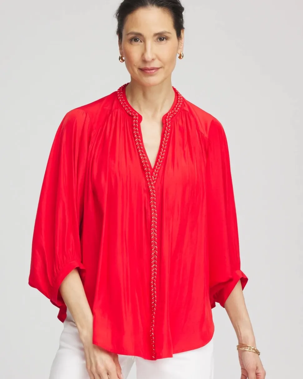 Braided Batwing Blouse