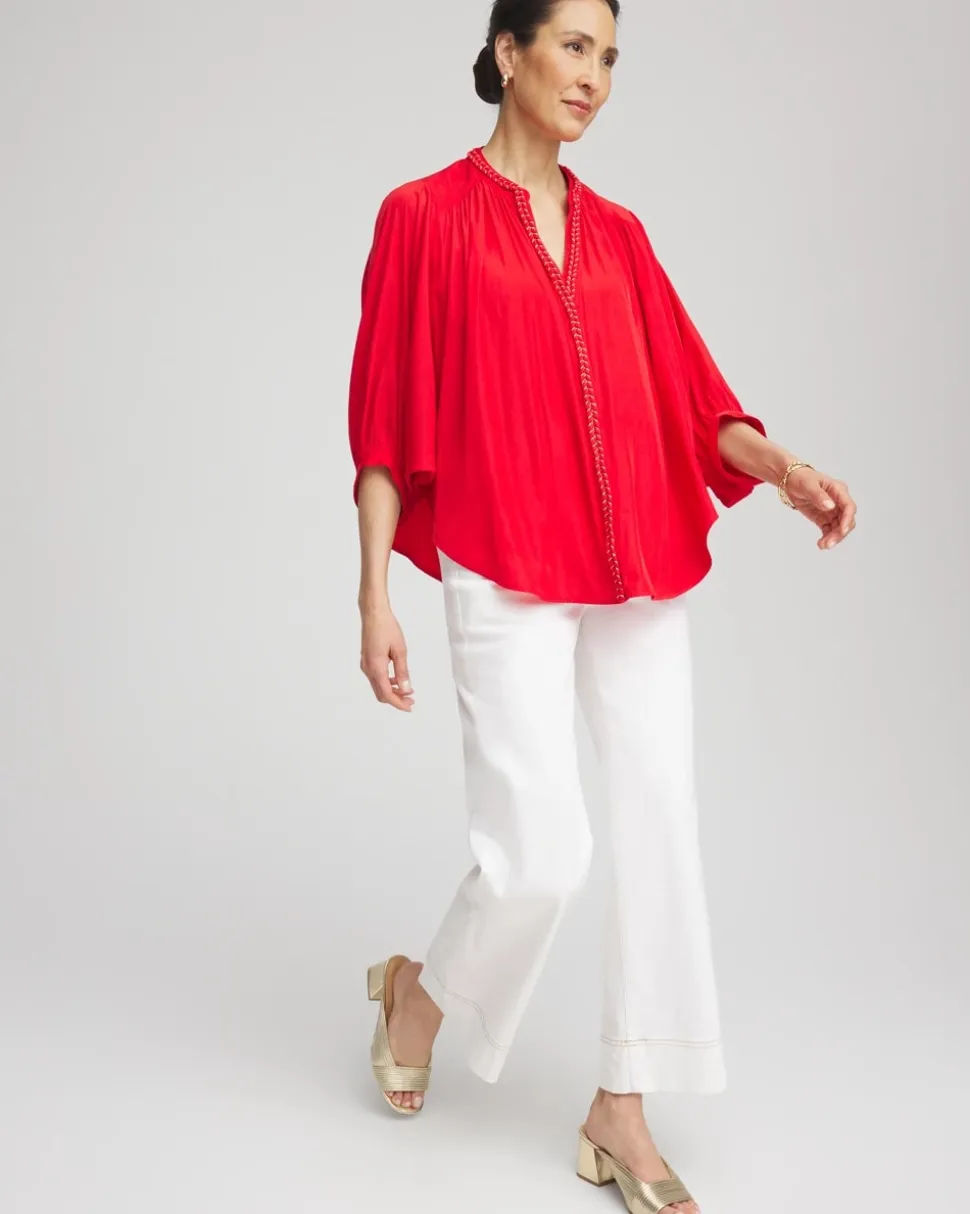 Braided Batwing Blouse